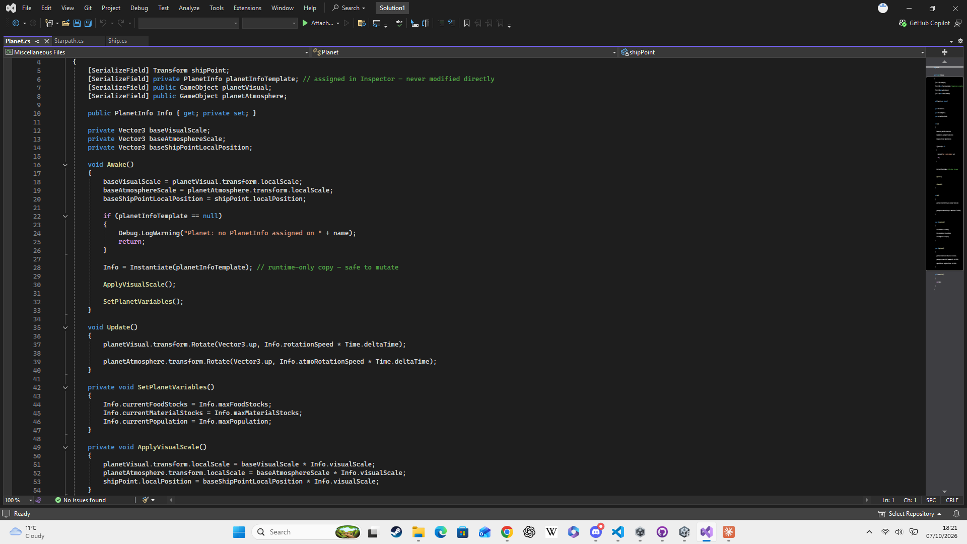 Screenshot of Planet Script